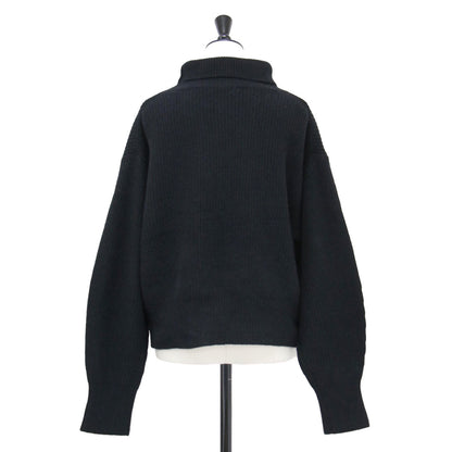 24秋冬 ボリュームスリーブ タートルネック ニット プルオーバー / ショート丈 長袖 ウール フォックス