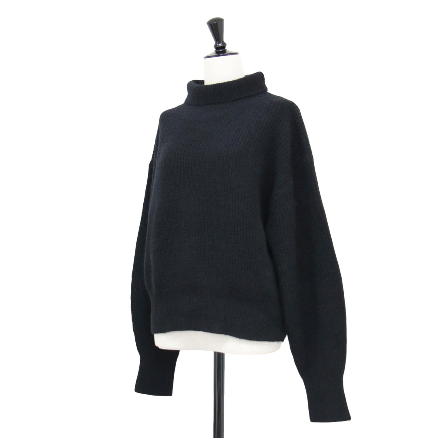 24秋冬 ボリュームスリーブ タートルネック ニット プルオーバー / ショート丈 長袖 ウール フォックス