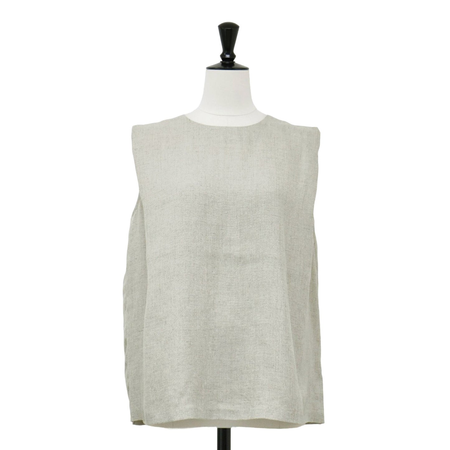 タック ノースリーブ ブラウス / リネンライク ドライタッチ ウォッシャブル