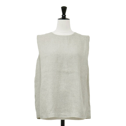 タック ノースリーブ ブラウス / リネンライク ドライタッチ ウォッシャブル