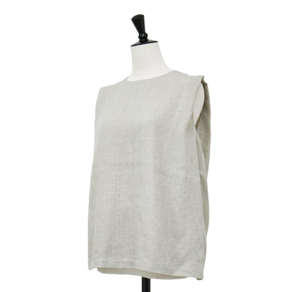 タック ノースリーブ ブラウス / リネンライク ドライタッチ ウォッシャブル