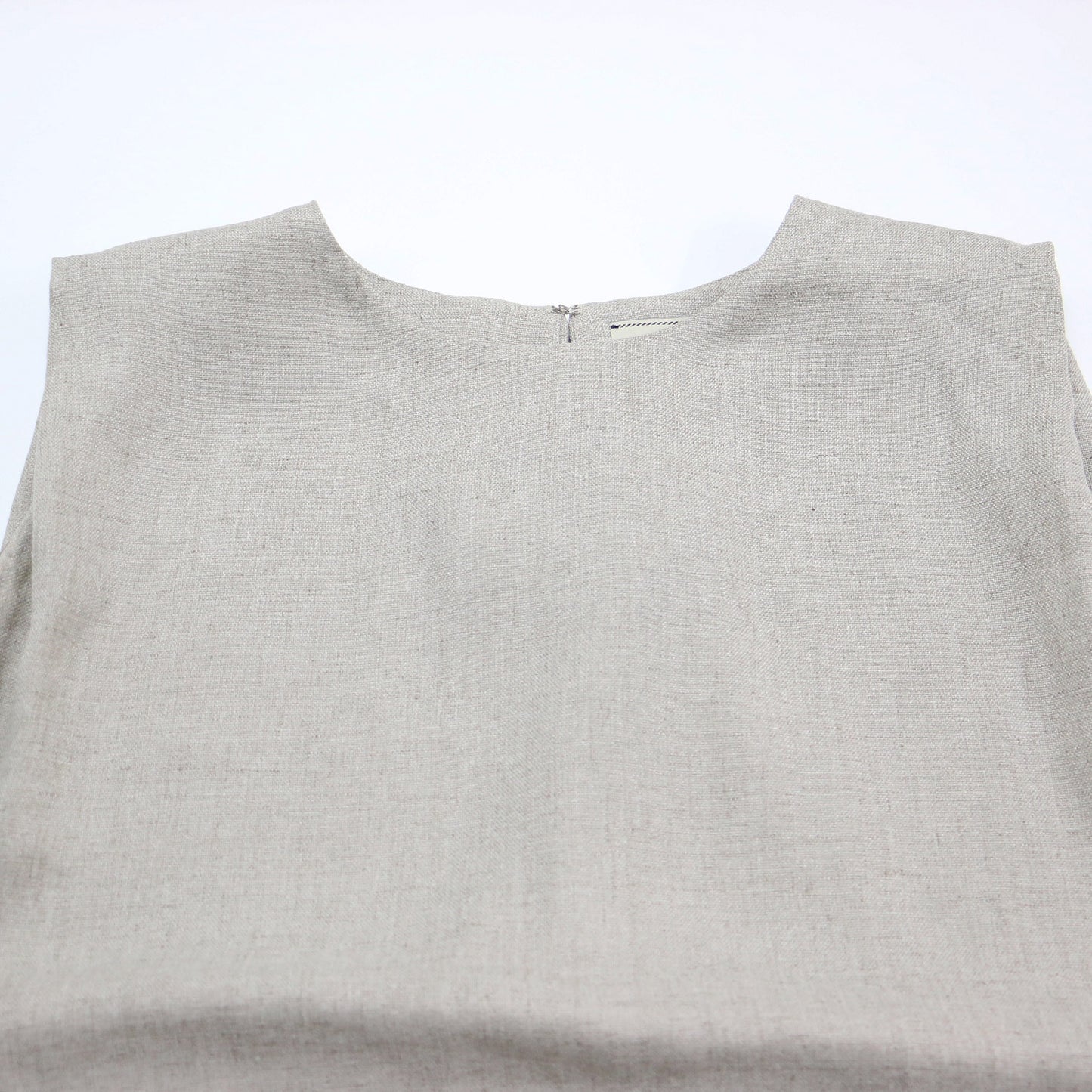 タック ノースリーブ ブラウス / リネンライク ドライタッチ ウォッシャブル