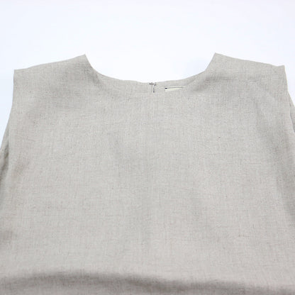 タック ノースリーブ ブラウス / リネンライク ドライタッチ ウォッシャブル