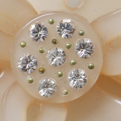 フラワー バレッタ / ヘアアクセサリー ラインストーン クリスタル ブリオン 花