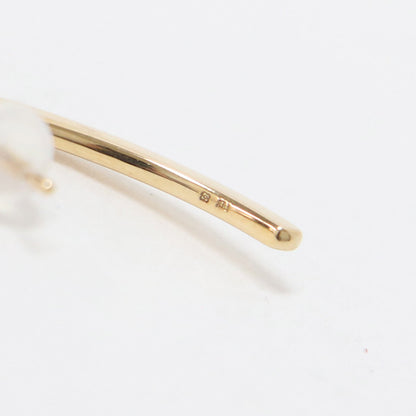 K10YG パール Bow ピアス / 片耳用 曲線