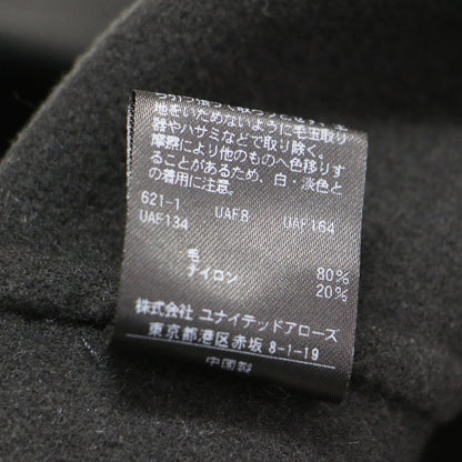 リバー ノーカラー ベスト / ジレ ロング ウエストベルト付き メルトン ウール