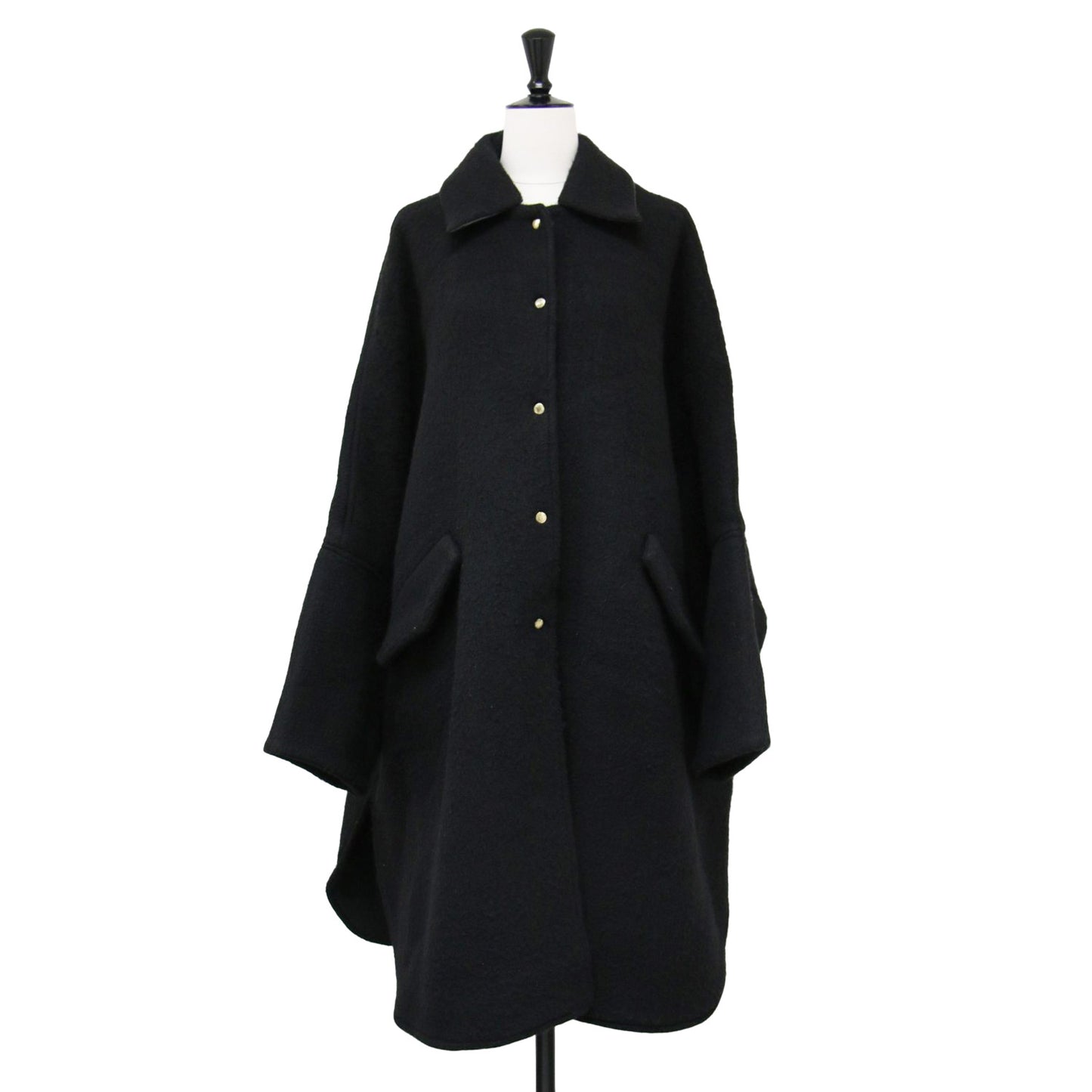 ポンチョ コート / オーバーサイズ ステンカラー ノーカラー シャギー ミドル丈