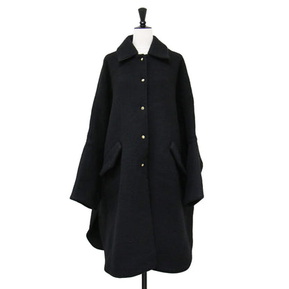 ポンチョ コート / オーバーサイズ ステンカラー ノーカラー シャギー ミドル丈