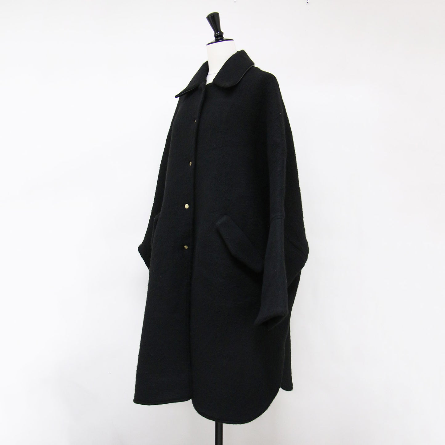 ポンチョ コート / オーバーサイズ ステンカラー ノーカラー シャギー ミドル丈