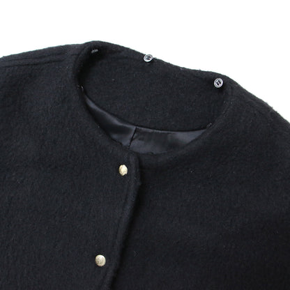 ポンチョ コート / オーバーサイズ ステンカラー ノーカラー シャギー ミドル丈