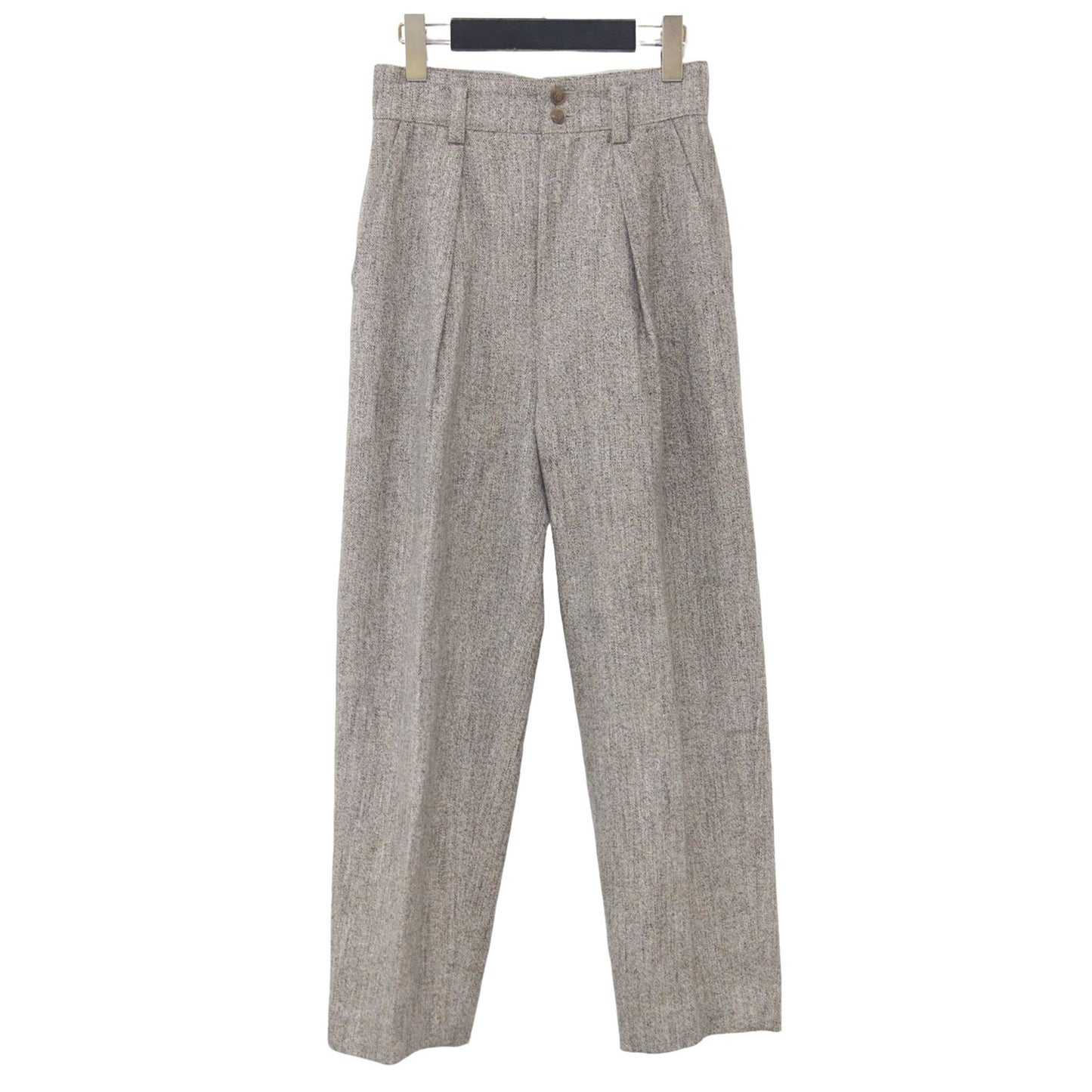 ネップ ツイード トラウザーズ / NEP TWEED TROUSERS パンツ テーパード ハイウエスト タック コットン ウール シルク
