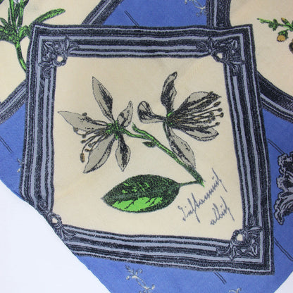 フラワープリント ストール / INDIA STOLE 花柄 大判 リネン コットン シルク