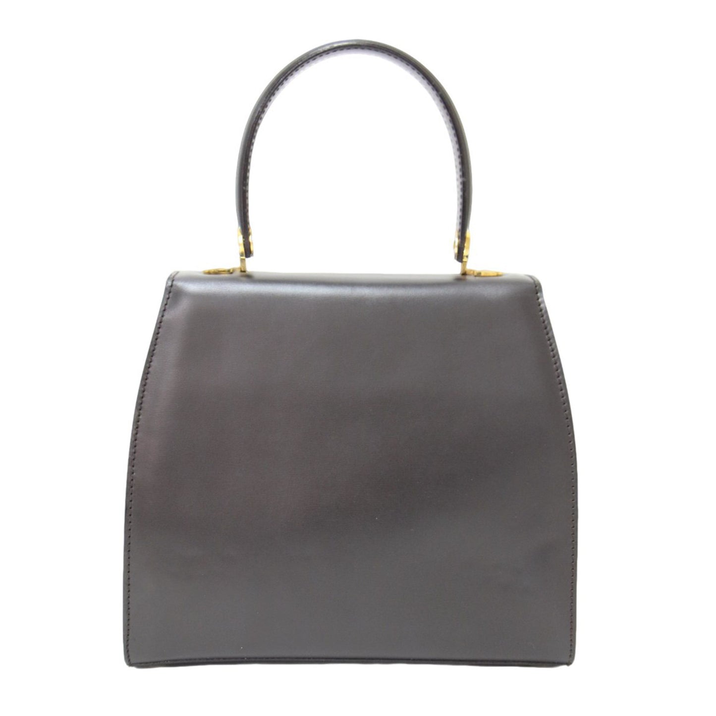 サークル ロゴ ハンドバッグ / トップハンドル フラップ レザー ゴールド金具 ヴィンテージ