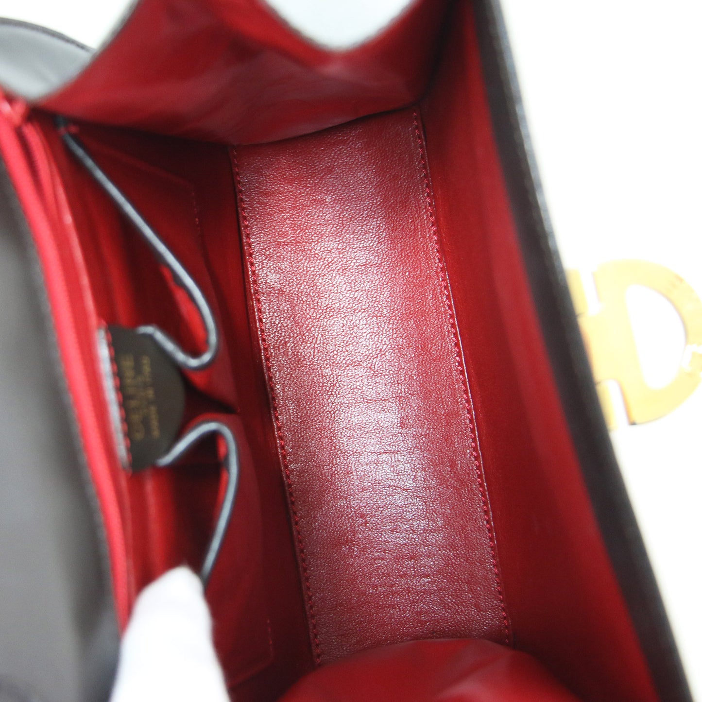 サークル ロゴ ハンドバッグ / トップハンドル フラップ レザー ゴールド金具 ヴィンテージ