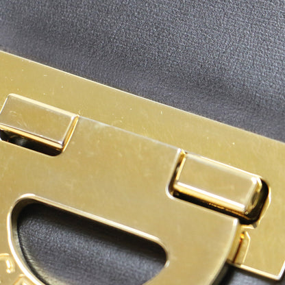 サークル ロゴ ハンドバッグ / トップハンドル フラップ レザー ゴールド金具 ヴィンテージ