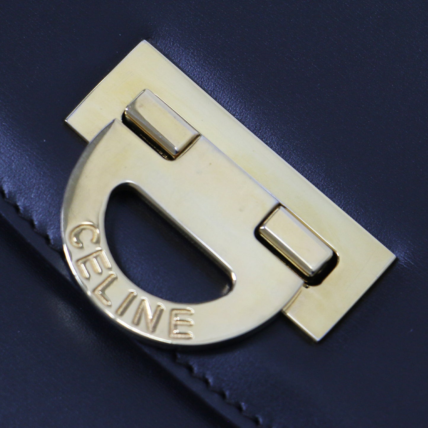 サークル ロゴ ハンドバッグ / トップハンドル フラップ レザー ゴールド金具 ヴィンテージ