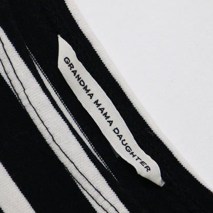 ボーダー クルーネック ロングスリーブ カットソー / Tシャツ 長袖 ワイド コットン