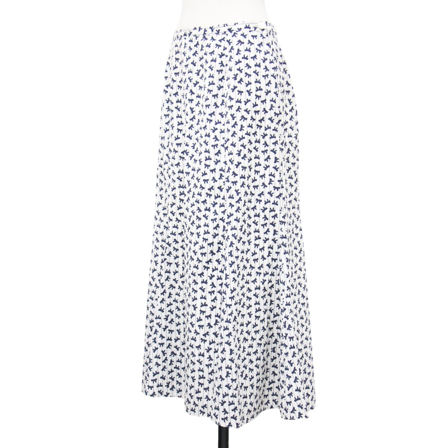 プリント マーメイド スカート / ロング丈 ピンストライプ リボン 総柄 フレア