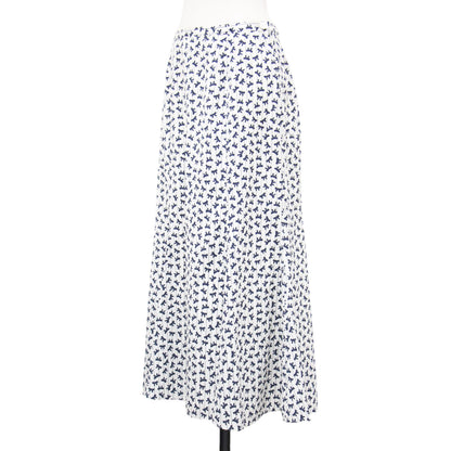 プリント マーメイド スカート / ロング丈 ピンストライプ リボン 総柄 フレア