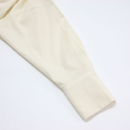 ウール ロング シャツワンピース / 長袖 スタンドカラー ロング丈 ボックスシルエット スリット