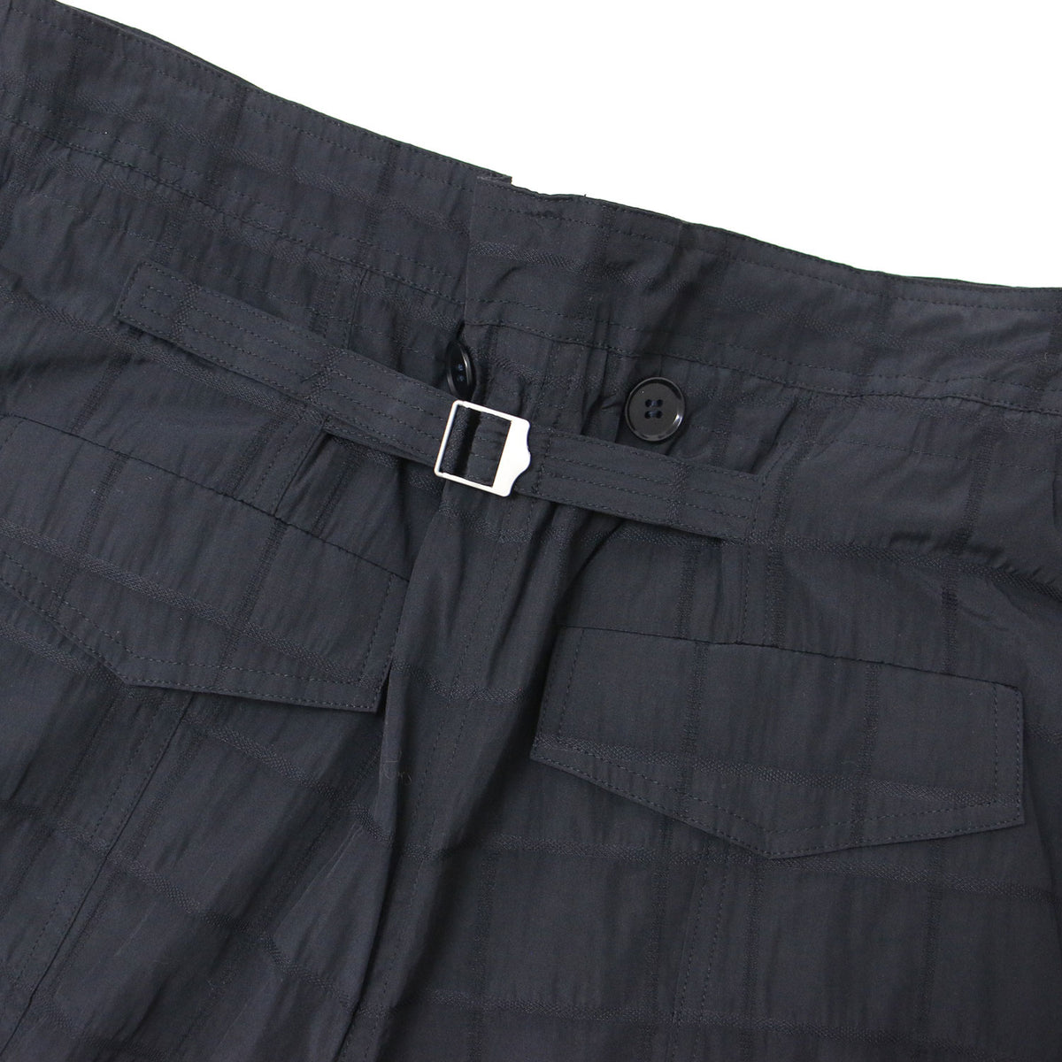 24春夏 プレイド カーゴ パンツ / Plaid Cargo Pants ミリタリーパンツ 格子柄 ドロスト スリット コットン