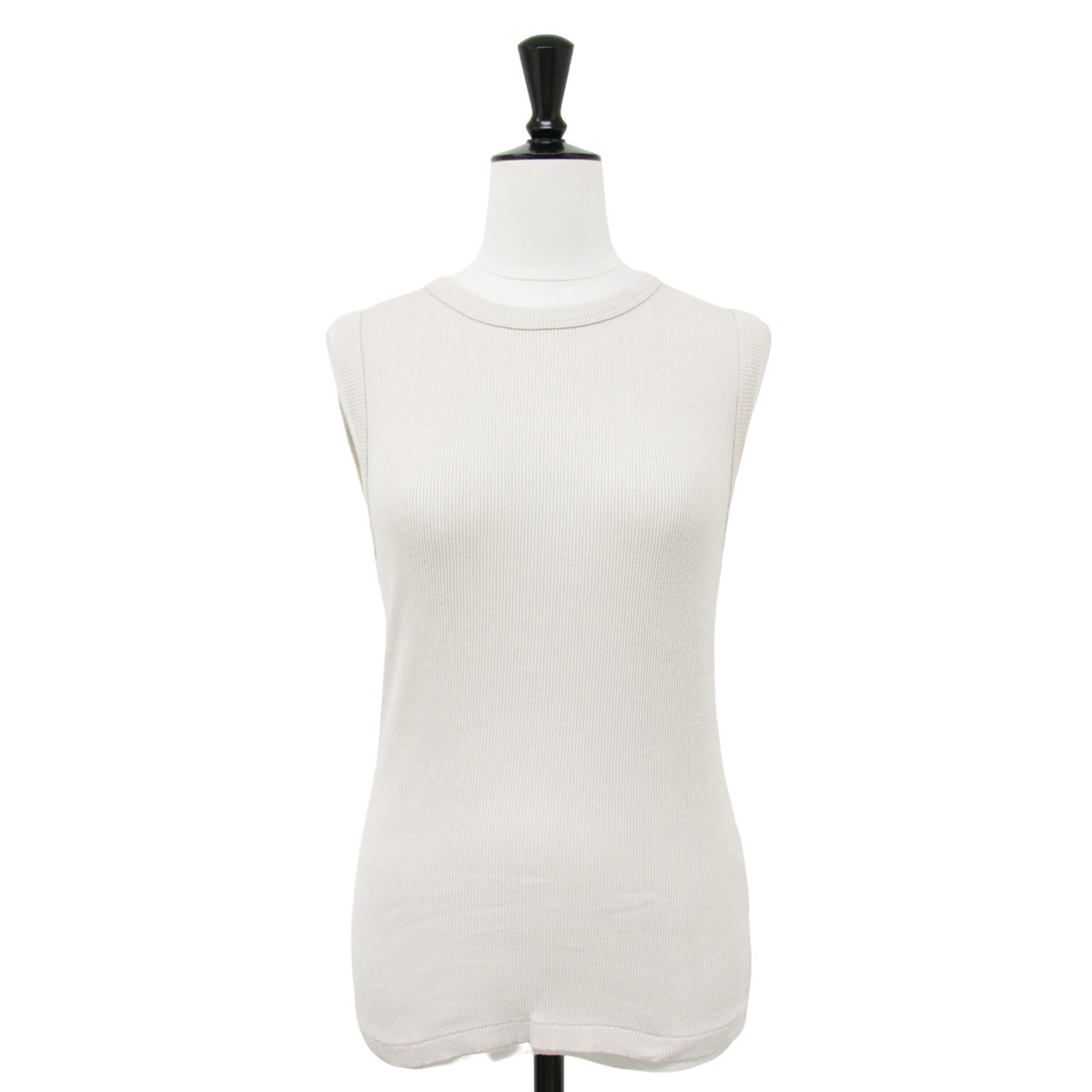 sleeveless プルオーバー / タンクトップ ノースリーブ クルーネック リブ コットン