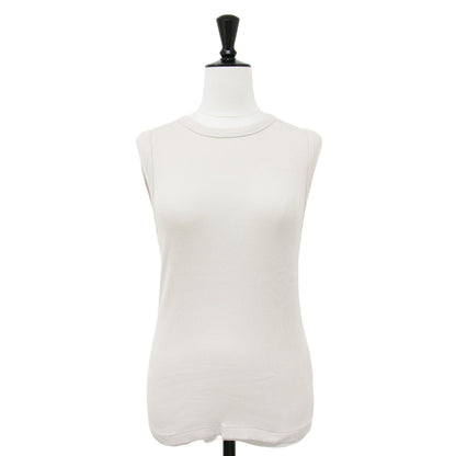 sleeveless プルオーバー / タンクトップ ノースリーブ クルーネック リブ コットン