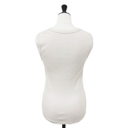sleeveless プルオーバー / タンクトップ ノースリーブ クルーネック リブ コットン