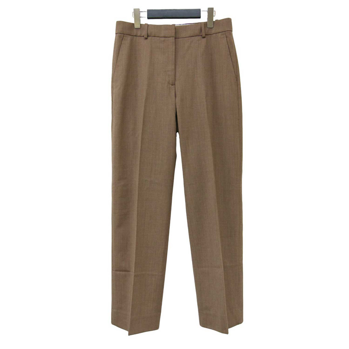 24秋冬 ハイライズ ストレート パンツ / スラックス トラウザーズ ストレッチ センタープレス ウール