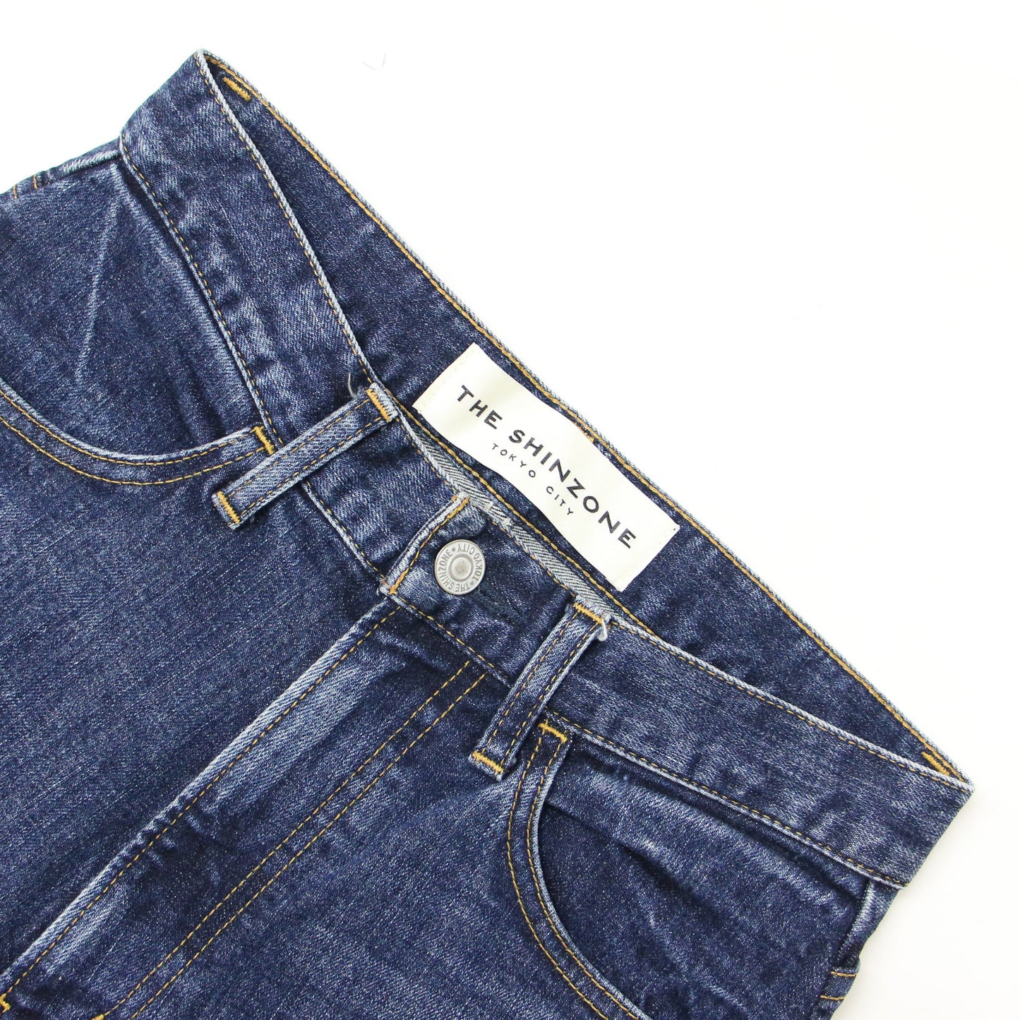 ピンタック フレア デニム パンツ / ブーツカット センターライン ストレッチ コットン