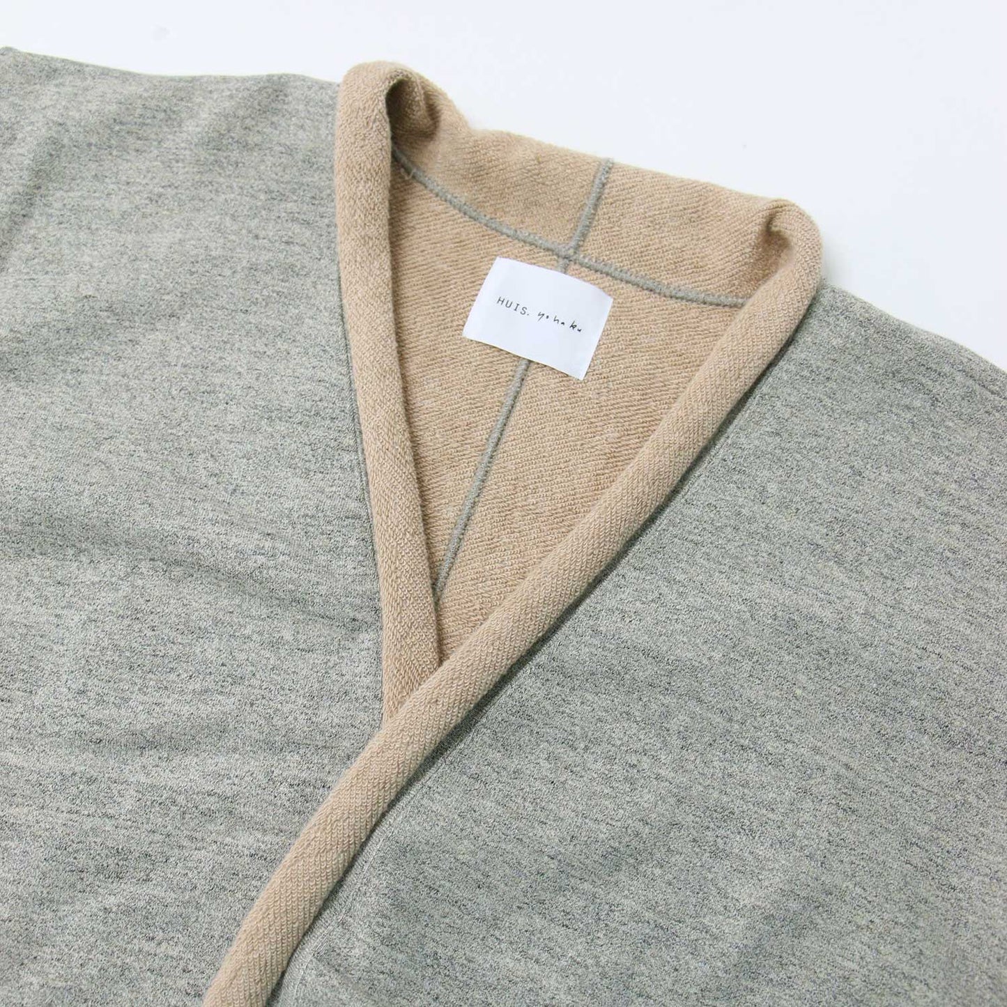 × yohaku 25春夏 吊り編み 茶綿 スウェット ロング カーディガン / 長袖 裏毛 パイル コットン ユニセックス