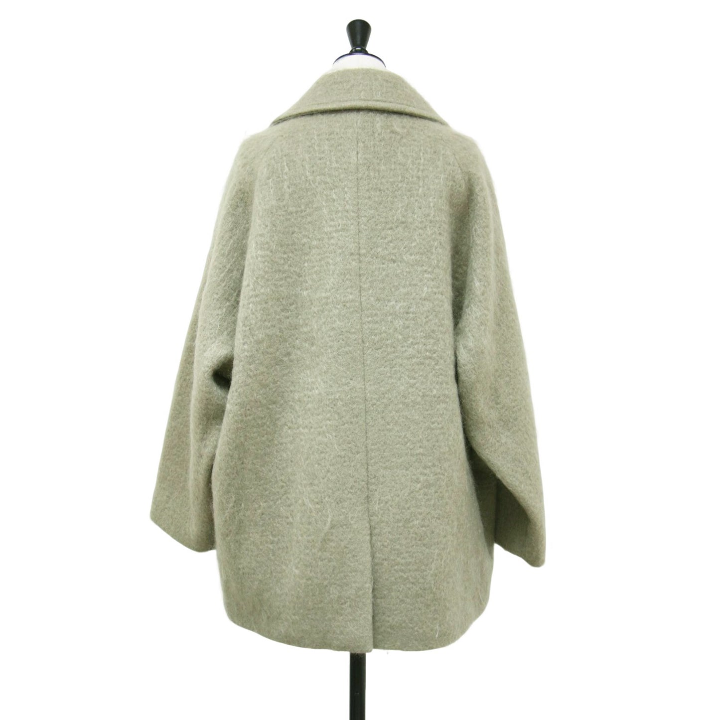 × HAPPY PLUS STORE 別注 24秋冬 モヘア ピーコート / Pコート ミディ丈 シャギー コクーンシルエット ウール