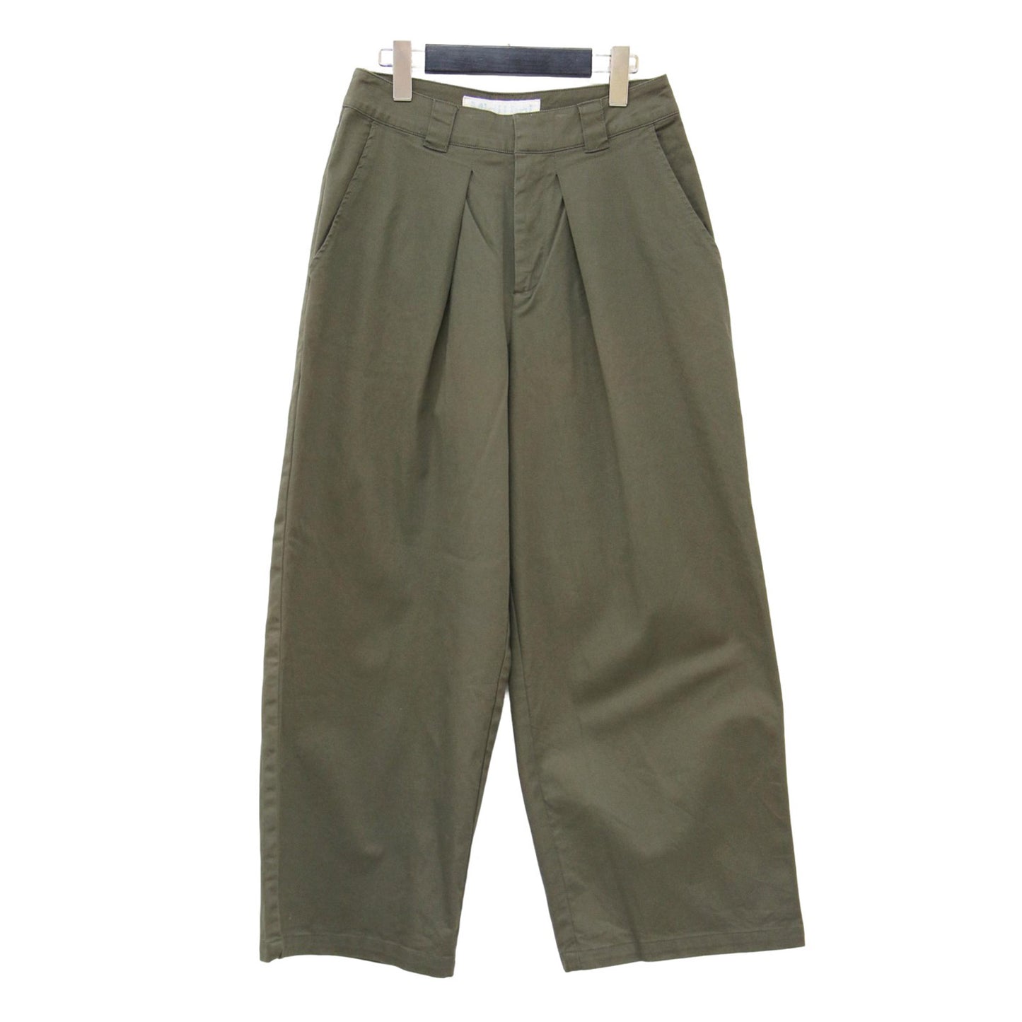 タック ワイド チノ パンツ / ストレッチ コットン