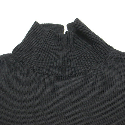 WIDE TRIM POニット / 長袖 チュニック丈 ハイネック スリット リブ