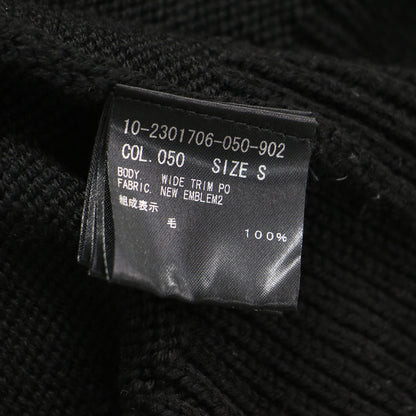 WIDE TRIM POニット / 長袖 チュニック丈 ハイネック スリット リブ