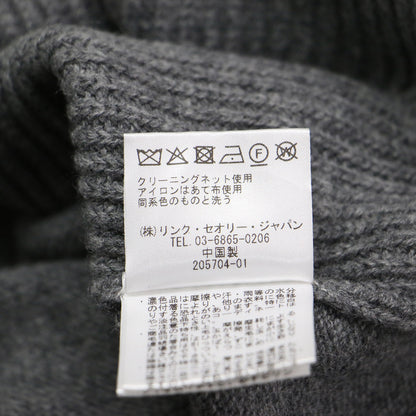 ハイネック 畦編み ニット / プルオーバー 長袖 オーバーサイズ スリット ウール カシミヤ