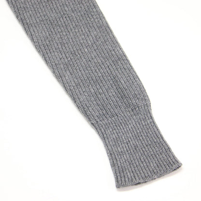 ハイネック 畦編み ニット / プルオーバー 長袖 オーバーサイズ スリット ウール カシミヤ