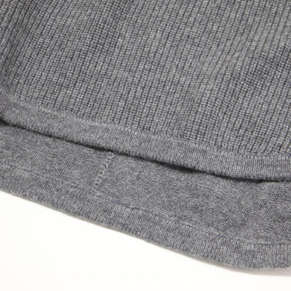 ハイネック 畦編み ニット / プルオーバー 長袖 オーバーサイズ スリット ウール カシミヤ