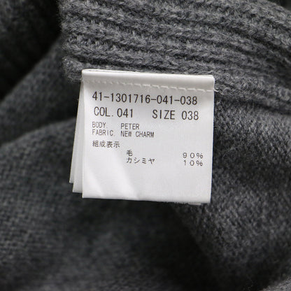 ハイネック 畦編み ニット / プルオーバー 長袖 オーバーサイズ スリット ウール カシミヤ