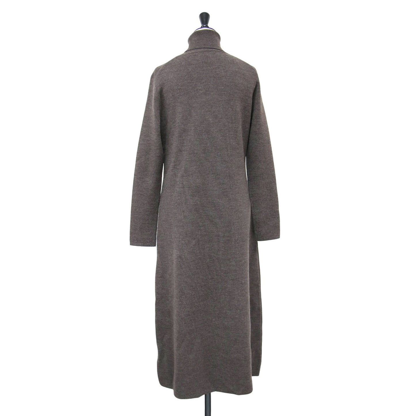 24秋冬 × Demi-Luxe BEAMS ミラノリブ タートル ワンピース / ニットワンピース ロング丈 長袖 フレア ウール