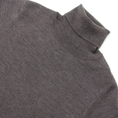 24秋冬 × Demi-Luxe BEAMS ミラノリブ タートル ワンピース / ニットワンピース ロング丈 長袖 フレア ウール