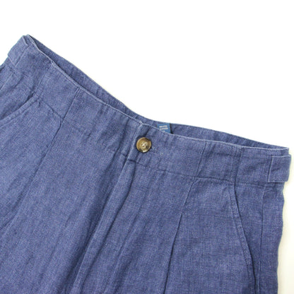 リネン テーパード クロップド パンツ / カーブドレッグ ハイライズ