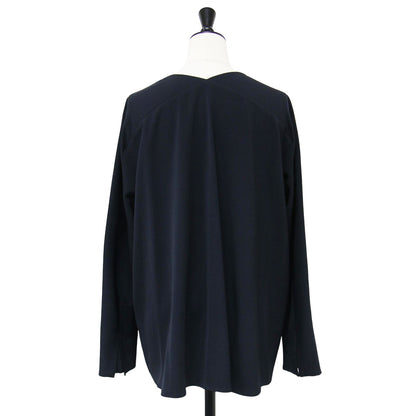 Fied Vネック ブラウス / 長袖 ストレッチ スリット ウォッシャブル