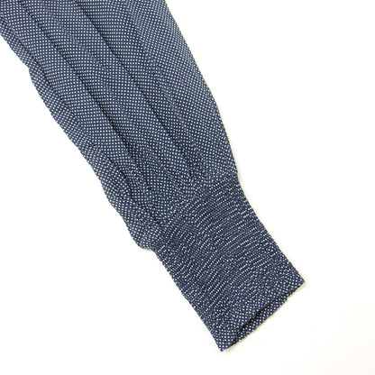 コットン レーヨン シフォン タック ブラウス / チュニック丈 長袖 ドット柄 シャーリング