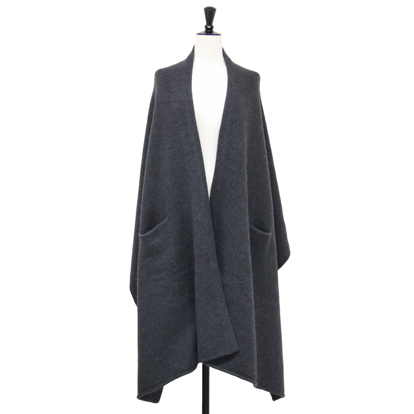 25春夏 ウール アルパカ ニット ケープ / U CAPE ショール ストール 大判