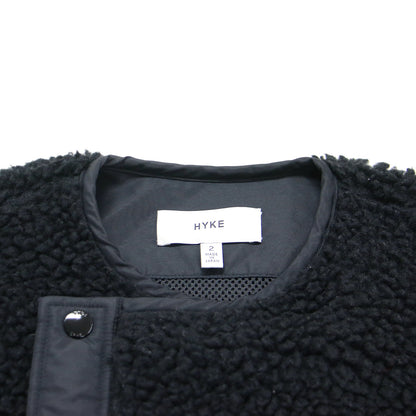 ボア フリース ノーカラー コート / ロング パイピング ビッグシルエット フェイクムートン