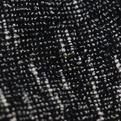 ツイード ノーカラー ジャケット / 長袖 ストレッチ コットン リネン ショート丈