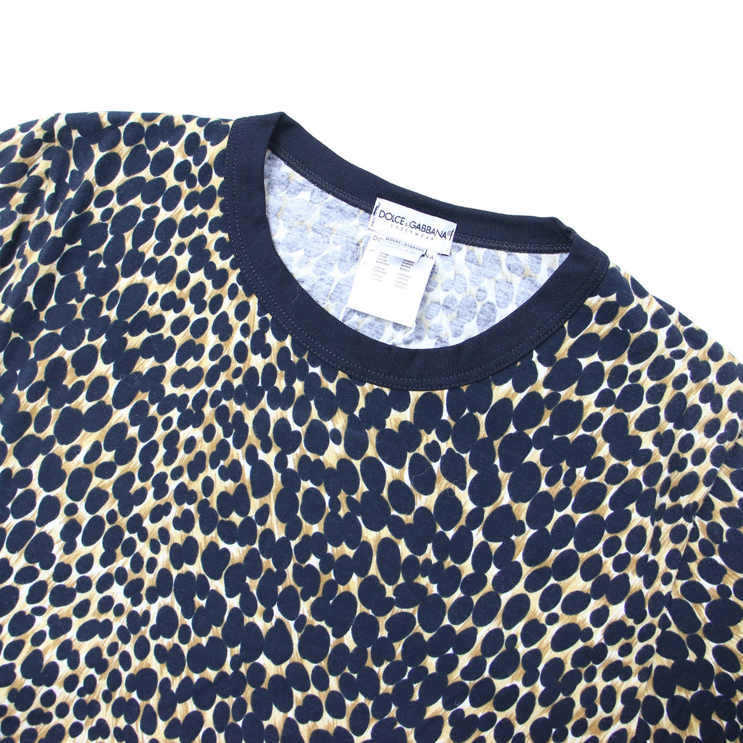 レオパード柄 プリント リンガー Tシャツ / 半袖 クルーネック カットソー