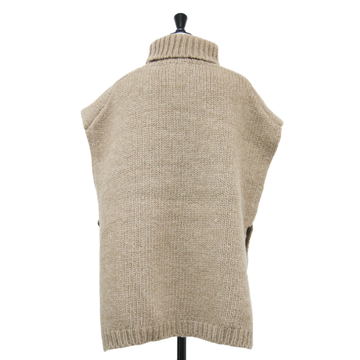 22秋冬 タートルネック ベスト / ニット プルオーバー オーバーサイズ ローゲージ ウール