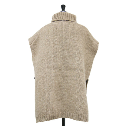 22秋冬 タートルネック ベスト / ニット プルオーバー オーバーサイズ ローゲージ ウール